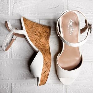 New CHARLES BY CHARLES DAVID Woman’s Wedge Shoe Color White Size 6